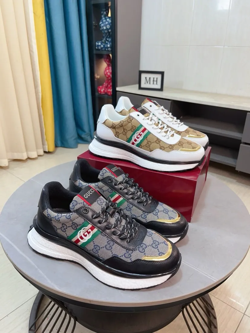 Men's shoes 💰458🌹🌹GUCCI [Gucci] New high-end brand of men's shoes, the latest fashionable casual men's shoes, trendy and versatile, relaxed and sporty style, uppers imported from Italy, first-layer cowhide, genuine leather lining, and ultra-fine workmanship. Original personalized fashionable rubber wear-resistant outsole, light and comfortable on the foot, size 38-44